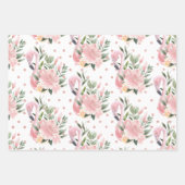 Glamorous Girly Pink Flamingo Patterns Wrapping Paper Sheets (Front 2)