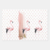 Glamorous Girly Pink Flamingo Patterns Wrapping Paper Sheets (Front)