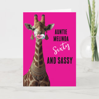 Glamorous Girraffe Sassy at 60 Birthday Card