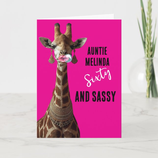 Glamorous Girraffe Sassy at 60 Birthday Card (Front)