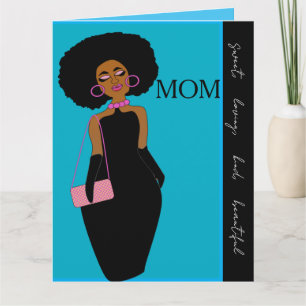 Glamorous Glam African American Mother Birthday Card
