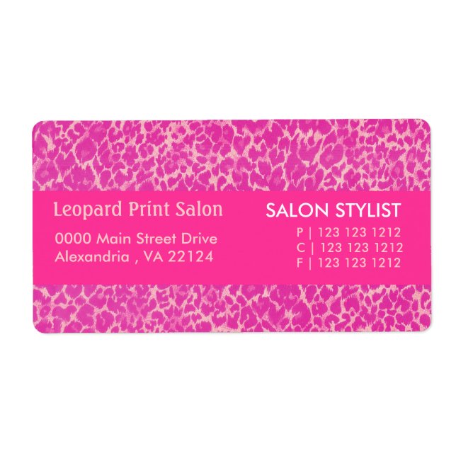 Glamorous Glamour Hot Pink Panther Pattern Spots Label (Front)