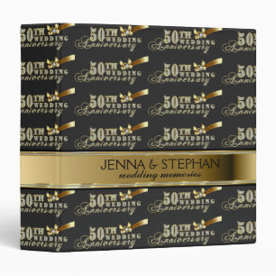Glamorous Glitter 50th Wedding Anniversary Pattern Binder
