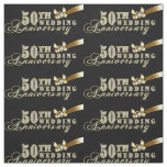 Glamorous Glitter 50th Wedding Anniversary Pattern Fabric