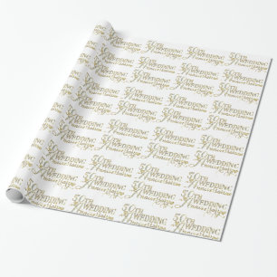 Glamorous Glitter 50th Wedding Anniversary Pattern Wrapping Paper