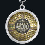 Glamorous Glitter Happy 50th Birthday Silver Plated Necklace<br><div class="desc">Glamorous faux folks and white glitter 50th birthday text circle design. If you need any help customizing any of my designs,  contact ArtOnWear designer. Free text formatting with live help available by request.</div>