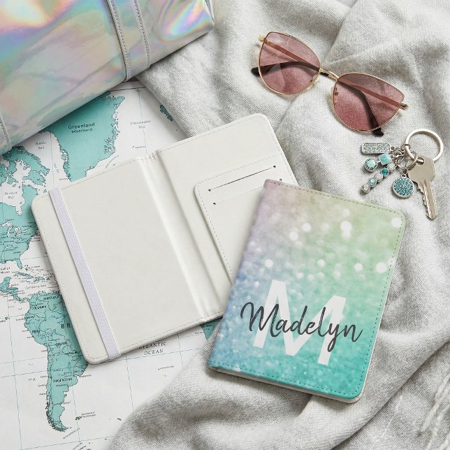 Glamorous Glitter Holograph Pretty Personalized Passport Holder (Creator Uploaded)