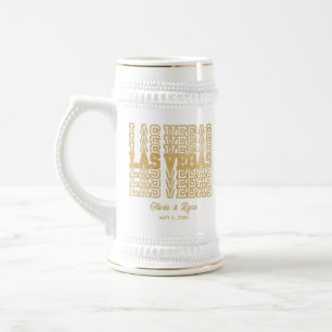 Glamorous Glitter Las Vegas Destination Wedding Beer Stein
