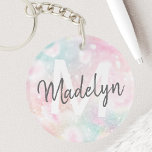 Glamorous Glitter Pink Pretty Pattern Keychain<br><div class="desc">Easily personalize this pretty pink bokeh glitter pattern with your custom name and/or monogram.</div>