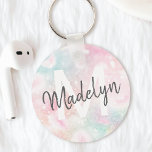 Glamorous Glitter Pink Pretty Pattern Keychain<br><div class="desc">Easily personalize this pretty pink bokeh glitter pattern with your custom name and/or monogram.</div>