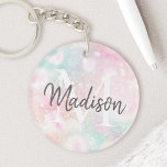 Glamorous Glitter Pink Pretty Pattern Keychain<br><div class="desc">Easily personalize this pretty pink bokeh glitter pattern with your custom name and/or monogram.</div>