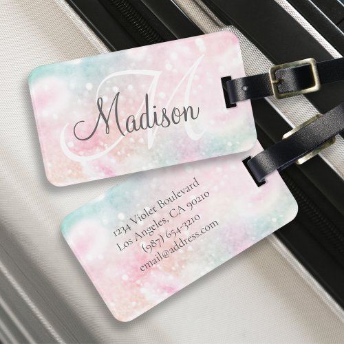 Glamorous Glitter Pink Pretty Pattern Luggage Tag