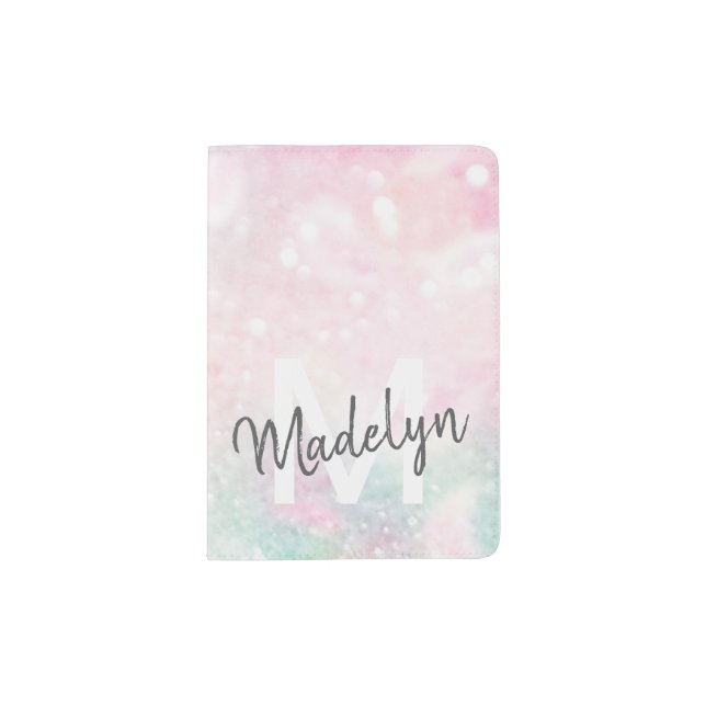 Glamorous Glitter Pink Pretty Pattern Passport Holder (Front)