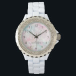 Glamorous Glitter Pink Pretty Pattern Watch<br><div class="desc">Easily personalize this pretty pink bokeh glitter pattern with your custom name and/or monogram.</div>