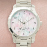 Glamorous Glitter Pink Pretty Pattern Watch<br><div class="desc">Easily personalize this pretty pink bokeh glitter pattern with your custom name and/or monogram.</div>