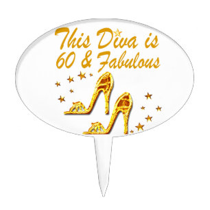 GLAMOROUS GOLD 60TH BIRTHDAY CAKE TOPPER