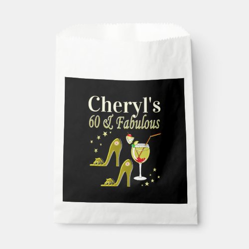 GLAMOROUS GOLD 60TH BIRTHDAY FAVOR BAG