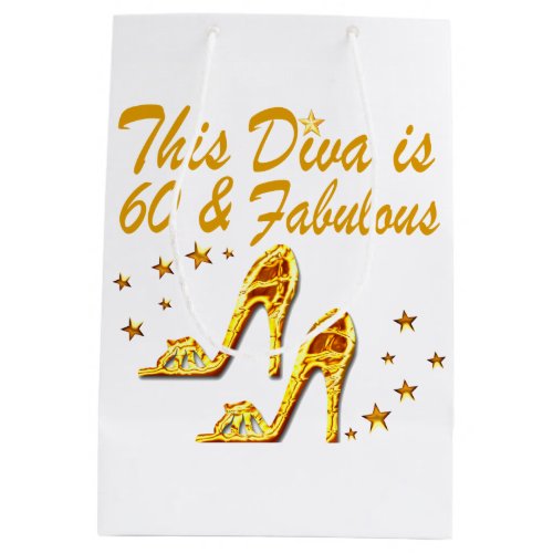 GLAMOROUS GOLD 60TH BIRTHDAY MEDIUM GIFT BAG