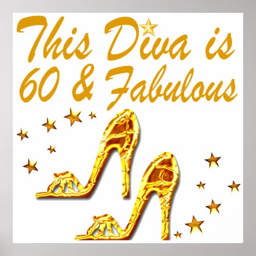 GLAMOROUS GOLD 60TH BIRTHDAY POSTER