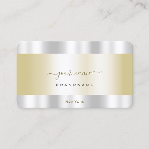 Glamorous Gold and Silver Effect Professional Business Card