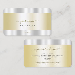 Glamorous Gold and Silver Effect Professional Business Card