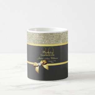 Glamorous Gold & Black Birthday Coffee Mug