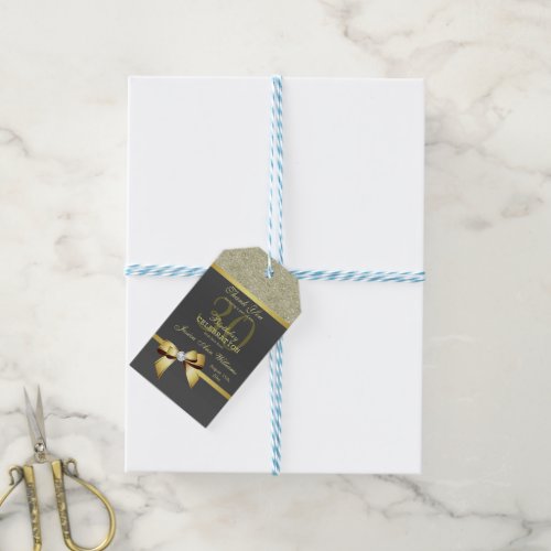 Glamorous Gold  Black Birthday Party  Gift Tags