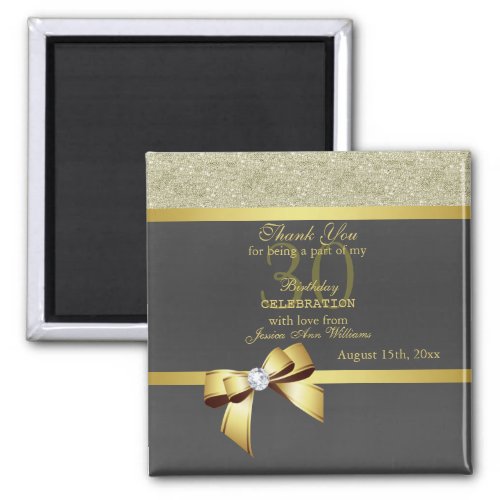 Glamorous Gold  Black Birthday Party  Magnet