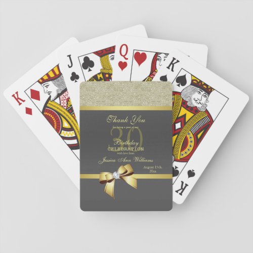 Glamorous Gold  Black Birthday Party  Poker Cards
