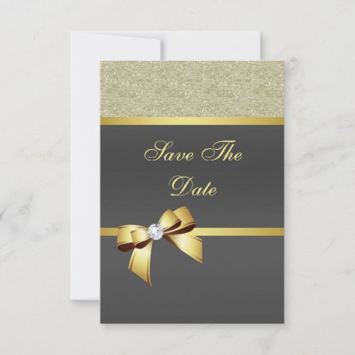 Glamorous Gold  Black Birthday Party Save The Date