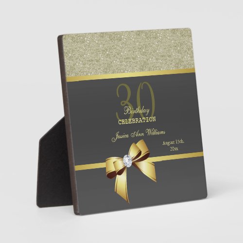 Glamorous Gold  Black Birthday  Plaque