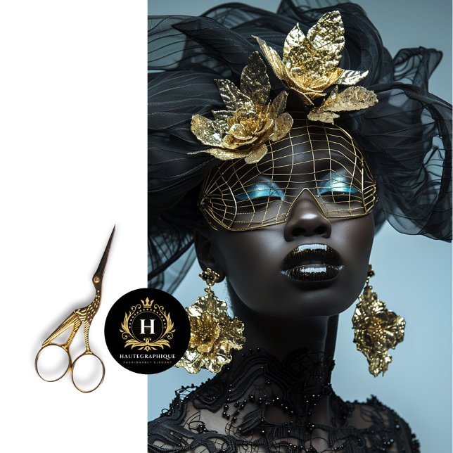 Glamorous Gold Black Floral Bird cage Mask  Tissue Paper (Creator Uploaded)