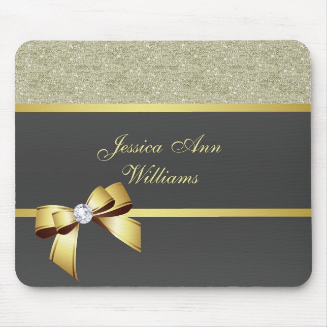 Glamorous Gold & Black  Mouse Pad (Front)