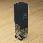 GLAMOROUS GOLD BLUE BLACK LOTUS FLORAL MONOGRAM WINE BOX<br><div class="desc">If you need any further customisation or any other matching items,  please feel free to contact me at yellowfebstudio@gmail.com</div>