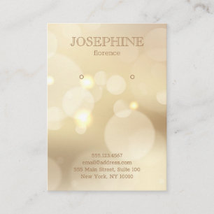 Glamorous Gold Bokeh Jewelry Earring Display Business Card