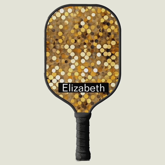 Glamorous Gold Bokeh Personalized Pickleball Paddle (Creator Uploaded)