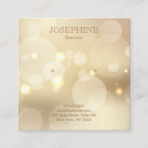 Glamorous Gold Bokeh Stud Earring Square Business Card