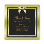 Glamorous Gold Bow & Black Glitter Wedding Magnet