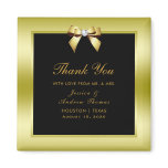 Glamorous Gold Bow & Black Wedding Magnet