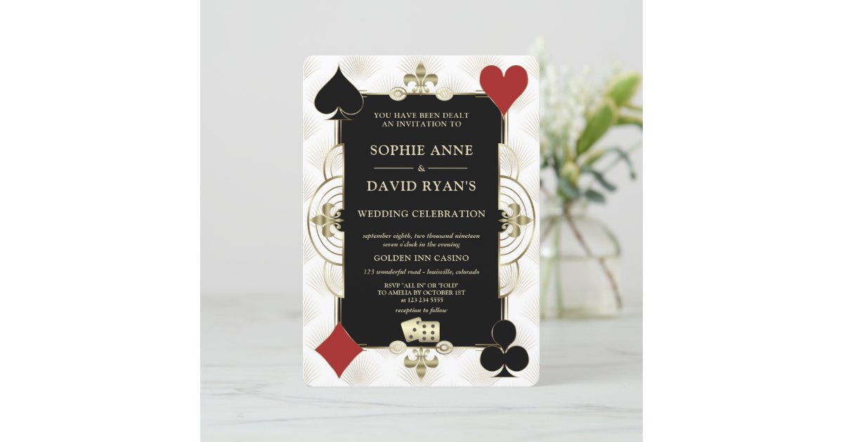 Destiny Las Vegas Wedding Invite Rose Gold Glitter, Zazzle