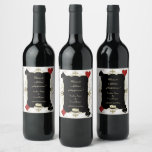 Glamorous Gold Casino Vegas Poker Wedding Wine Label