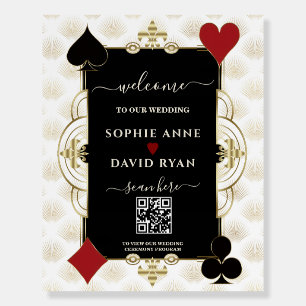 Glamorous Gold Casino Vegas Wedding Welcome Sign