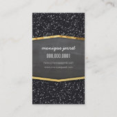GLAMOROUS gold chalkboard panel glitter cool black Business Card (Back)