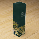 GLAMOROUS GOLD DARK GREEN  LOTUS FLORAL MONOGRAM WINE GIFT BOX<br><div class="desc">If you need any further customisation or any other matching items,  please feel free to contact me at yellowfebstudio@gmail.com</div>