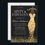 Glamorous Gold Dress Fabulous 60th Birthday Invitation<br><div class="desc">Glamorous Gold Dress Fabulous 60th Birthday Invitation
Variations to the invitation and matching items in our store
Also available as a digital invitation</div>