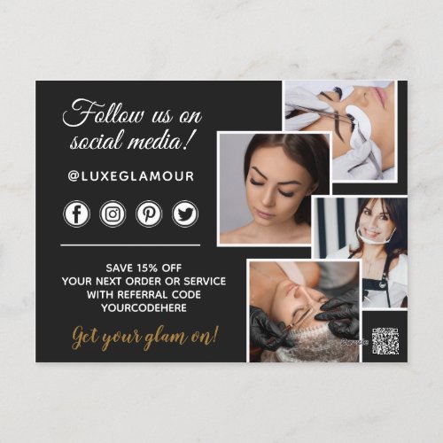 Glamorous Gold Eye Lash Brow Bar 4_Photo Marketing Postcard