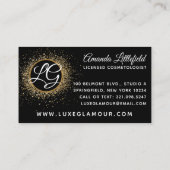 Glamorous Gold Eye Lashes Brows Beauty Bar Social Business Card (Back)