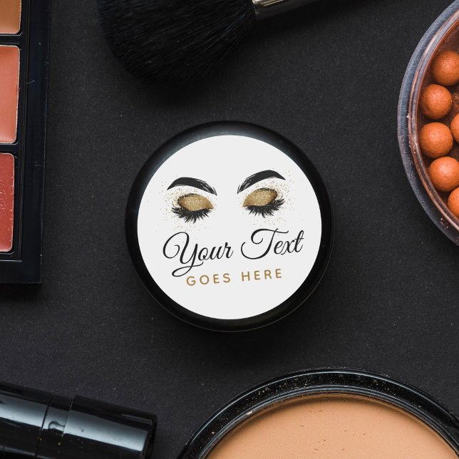 Glamorous Gold Eye Lashes Makeup Artist Beauty Bar Classic Round Sticker (Creator Uploaded)
