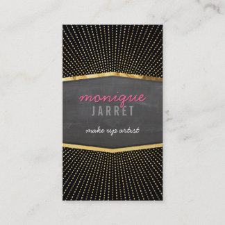 GLAMOROUS gold foil art deco sunburst modern black Business Card