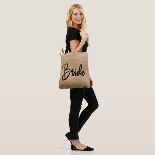 Glamorous Gold Foil Crumbly Texture Wedding Tote Bag